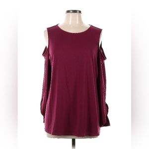 DG2 Burgungy cold shoulder top